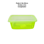 Pote 500ML Verde Para Conservar Alimentos Organizador Para Cozinha Geladeira Retangular