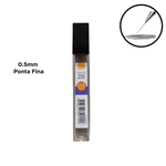 Ponta Para Lapiseira Estojo Grafite 2B 5mm Com 12 Unidade Ponta Fina Escola Refil