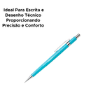 Lapiseira Técnica Metálica 07mm Para Escolar Profissional Desenho Precisão Lapiseira Azul