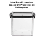 Pote Hermético Organizador De Alimento Tempero Cozinha Slim Em Acrílico Com Trava Na Tampa 800ml