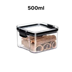 Pote Hermético Organizador Tampa Com Trava Para Alimento Cozinha Slim Em Acrílico 500ml