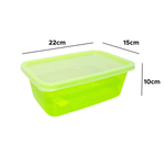 Pote Organizador Neon Verde Retangular Plástico Para Alimentos Armazenar Cozinha Restaurante 1500ml