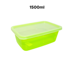 Pote Organizador Neon Verde Retangular Plástico Para Alimentos Armazenar Cozinha Restaurante 1500ml