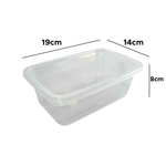 Pote Organizador c/ Tampa Alimentos Transparente De Plástico 1000ml Para Armazenar Cozinha Retângula