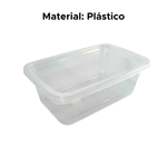 Pote Organizador c/ Tampa Alimentos Transparente De Plástico 1000ml Para Armazenar Cozinha Retângula