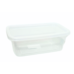 Pote Organizador c/ Tampa Alimentos Transparente De Plástico 1000ml Para Armazenar Cozinha Retângula