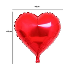 Balão de Coração Inflável 45cm Vermelho Metalizado Fosco Festa, Decoração, Enfeite, Aniversário Romântico