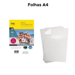 Papel A4 Fotográfico Adesivo 135g 20 Folhas Para Impressora À Prova D'Água Secagem Instantânea