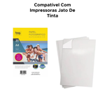 Papel A4 Fotográfico Adesivo 135g 20 Folhas Para Impressora À Prova D'Água Secagem Instantânea