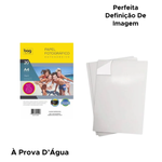 Papel A4 Fotográfico Adesivo 135g 20 Folhas Para Impressora À Prova D'Água Secagem Instantânea