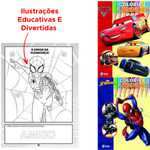 Livro Infantil Para Colorir E Aprender Historias Educativo Disney/Marvel
