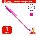 Caneta Esferográfica Rosa Escolar Ponta Fina Universidade Compactor