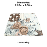 Kit 1 Colcha King + 2 Portas Travesseiros 60% Algodão