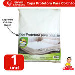 Capa Protetora Para Colchão Impermeável Queen Com Elástico Branco