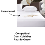 Capa Protetora Para Colchão Impermeável Queen Com Elástico Branco