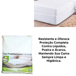 Capa Protetora Para Colchão Impermeável Queen Com Elástico Branco