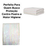 Capa Protetora Para Colchão Listrado Solteiro Com Zíper 100 % Poliéster 1,90m x 90cm x 25cm Sortido
