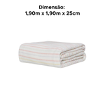 Capa Protetora Para Colchão Listrado Solteiro Com Zíper 100 % Poliéster 1,90m x 90cm x 25cm Sortido