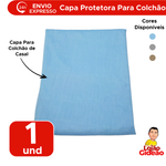 Capa Protetora Para Colchão Para Casal Liso Com Zíper 100% Poliéster 1,90m x 1,40m x 20cm