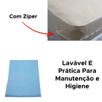 Capa Protetora Para Colchão Para Casal Liso Com Zíper 100% Poliéster 1,90m x 1,40m x 20cm