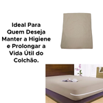 Capa Protetora Para Colchão Para Casal Liso Com Zíper 100% Poliéster 1,90m x 1,40m x 20cm