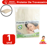 Capa Protetora Para Travesseiro Com zíper 49cm x 69cm 100% Polipropileno Anti-Ácaro Bege