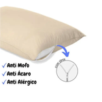 Capa Protetora Para Travesseiro Com zíper 49cm x 69cm 100% Polipropileno Anti-Ácaro Bege