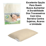 Capa Protetora Para Travesseiro Com zíper 49cm x 69cm 100% Polipropileno Anti-Ácaro Bege