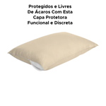 Capa Protetora Para Travesseiro Com zíper 49cm x 69cm 100% Polipropileno Anti-Ácaro Bege