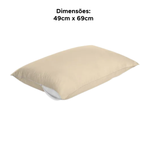Capa Protetora Para Travesseiro Com zíper 49cm x 69cm 100% Polipropileno Anti-Ácaro Bege
