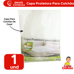 Capa Protetora Para Colchão Impermeável Para Casal 1,38m x 1,88m x 30cm Com Elástico