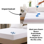 Capa Protetora Para Colchão Impermeável Para Casal 1,38m x 1,88m x 30cm Com Elástico