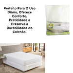 Capa Protetora Para Colchão Impermeável Para Casal 1,38m x 1,88m x 30cm Com Elástico