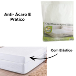 Capa Protetora Para Colchão Impermeável Para Casal 1,38m x 1,88m x 30cm Com Elástico