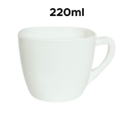 Xicara De Vidro Sodo-Calcico Chá Café Branca Lisa Canecas Classic 220ml