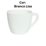 Xicara De Vidro Sodo-Calcico Chá Café Branca Lisa Canecas Classic 220ml