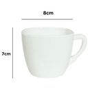 Xicara De Vidro Sodo-Calcico Chá Café Branca Lisa Canecas Classic 220ml