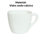 Xicara De Vidro Sodo-Calcico Chá Café Branca Lisa Canecas Classic 220ml