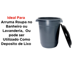 Cesto De Lixo Organizador 28 Litros Lixeira Com Tampa E Alça Lixão Plástico Resistente Cozinha Banheiro Área De Serviço