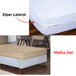 Capa De Colchão Casal Box Malha Gel Com Zíper 100% Poliéster