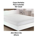 Capa De Colchão Casal Box Malha Gel Com Zíper 100% Poliéster