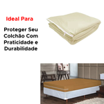 Capa De Colchão Casal Box Malha Gel Com Zíper 100% Poliéster