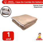 Capa De Colchão Solteiro Malha Gel Box Tecido Com Zíper 100% Poliéster