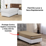 Capa De Colchão Solteiro Malha Gel Box Tecido Com Zíper 100% Poliéster