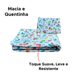 Kit Cobre Leito Dupla Face 1,60m x 2,30m Porta Travesseiro 50cm x 70cm Infantil 100% Poliéster