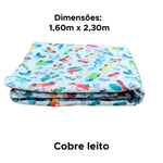 Kit Cobre Leito Dupla Face 1,60m x 2,30m Porta Travesseiro 50cm x 70cm Infantil 100% Poliéster
