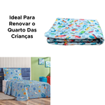 Kit Cobre Leito Dupla Face 1,60m x 2,30m Porta Travesseiro 50cm x 70cm Infantil 100% Poliéster
