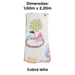 Kit Cobre Leito Solteiro 1,60m x 2,20m 1 Porta Travesseiro 50cm x 70cm Infantil Kids