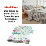 Kit Cobre Leito Ultra Lisse Casal 2,10m x 2,30m Com 2 Porta Travesseiros 50cm x 70cm Rolinho Sortido 100% Poliéster
