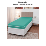 Capa Para Colchão De Solteiro Malha Gel Com Zíper Protetor Para Colchão 88cm x 1,88m x 20cm 100% Poliéster